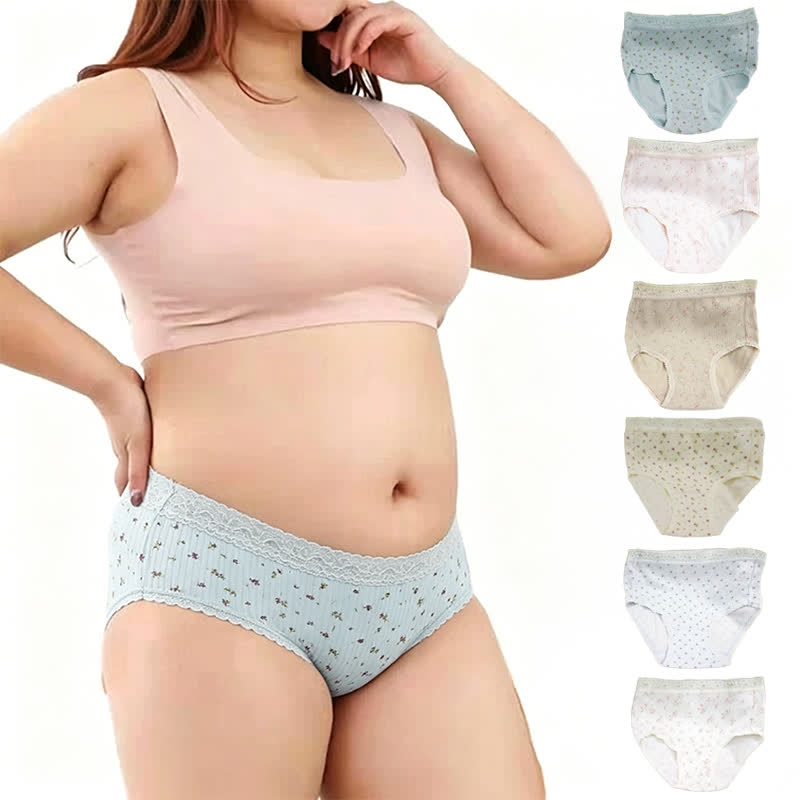 Baumwollslip mit Blumenmuster und hohem Bund (3er-Pack) - image 0