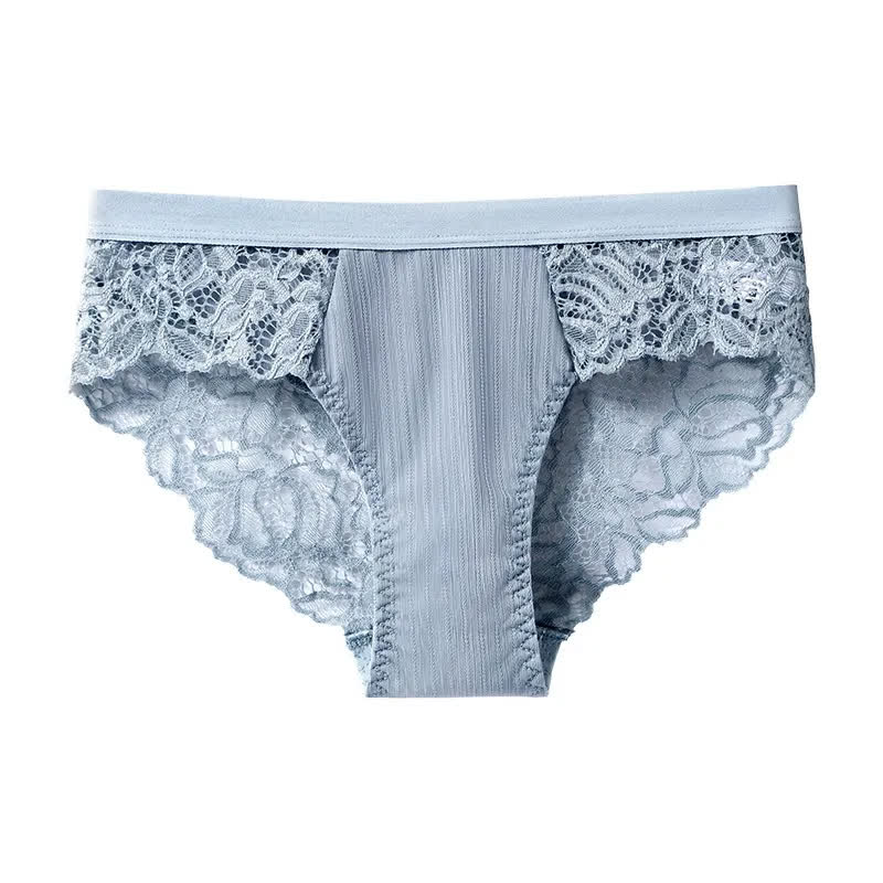 Weiche, dehnbare Hipster-Slips aus Spitze (3er-Pack) - Blau - XXL - image 6