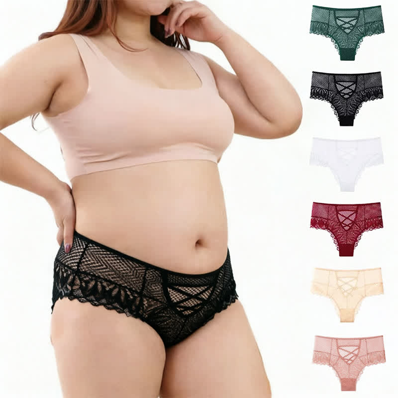 Transparenter Spitzen-Slip mit gekreuzten Trägern (2er-Pack) - image 0