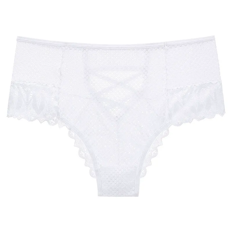 Transparenter Spitzen-Slip mit gekreuzten Trägern (2er-Pack) - Weiß - 3XL - image 5