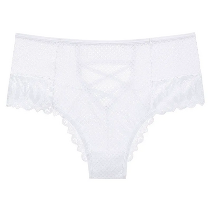 Transparenter Spitzen-Slip mit gekreuzten Trägern (2er-Pack) - Weiß - 3XL - image 5