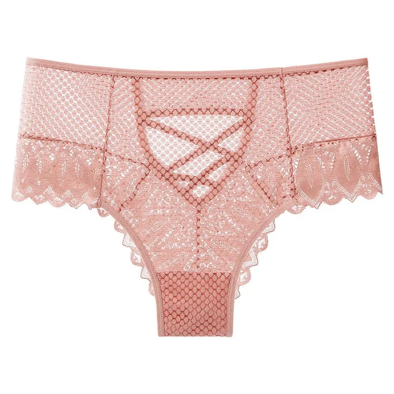 Transparenter Spitzen-Slip mit gekreuzten Trägern (2er-Pack) - Rosa - 3XL - image 6