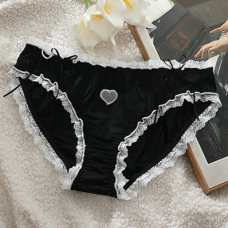 Höschen mit mittelhohem Bund und Herzspitze (2er-Pack) - Schwarz - 4XL - image 3