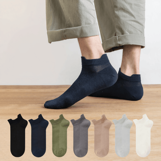 Atmungsaktive Viertelsocken aus Baumwolle (3 Paar) - Dunkelgrau + Armeegrün + Schwarz - EU40-45 (US7-12) - image 0