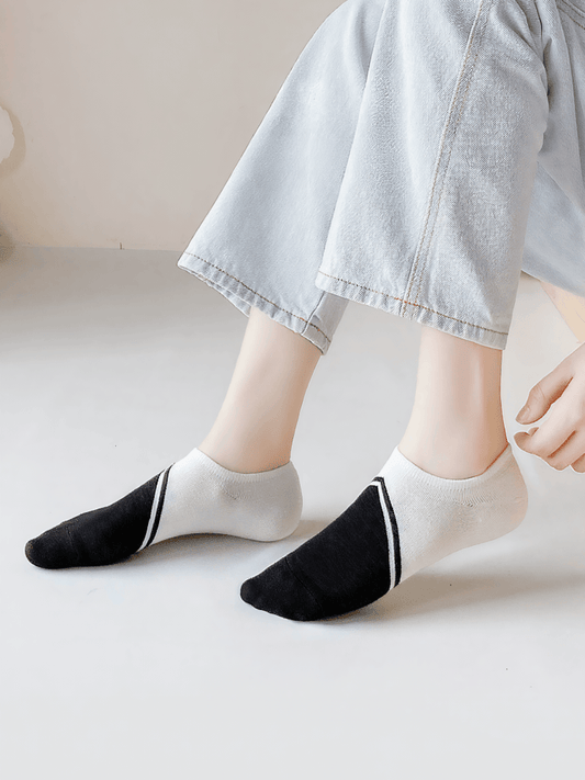 Bambusfarbene, unsichtbare Socken (5 Paar) - Mehrfarbig - EU39-44 (US5-10) - image 0