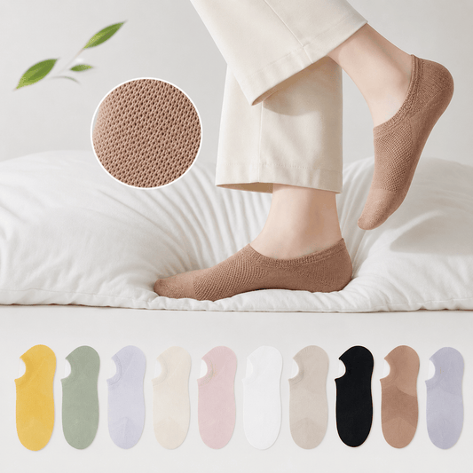 Unsichtbare Socken aus Bambus (10 Paar) - Mehrfarbig - EU36-40 (US3-7) - image 0