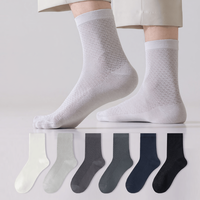 Atmungsaktive Bambus-Viertelsocken (6 Paar) - Mehrfarbig - EU39-44 (US6-10) - image 0