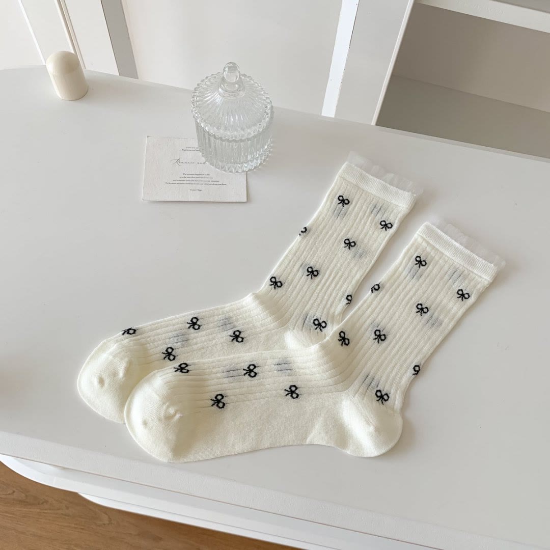 Bow Bamboo Viertelsocken (5 Paar) - Weiß - EU36-40 (US3-7) - image 5