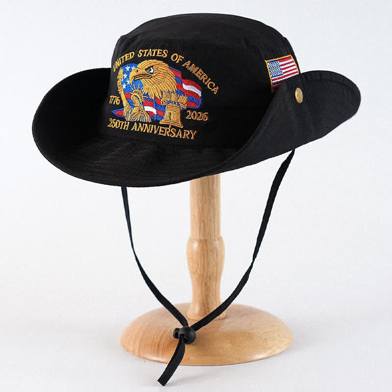 Bestickter Sonnenhut mit Flaggenadler - Schwarz - Einheitsgröße - image 4