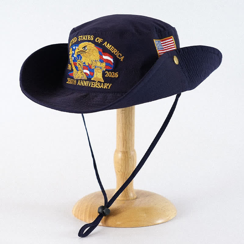 Bestickter Sonnenhut mit Flaggenadler - Marineblau - Einheitsgröße - image 2