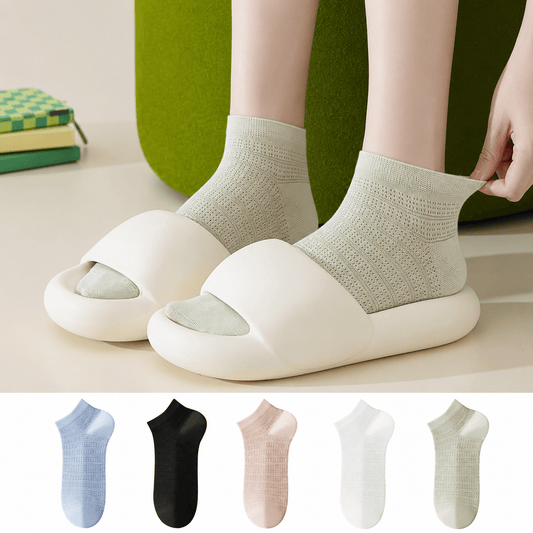 Knöchelsocken aus Bambusnetz (5 Paar) - Mehrfarbig - EU36-40 (US3-7) - image 0