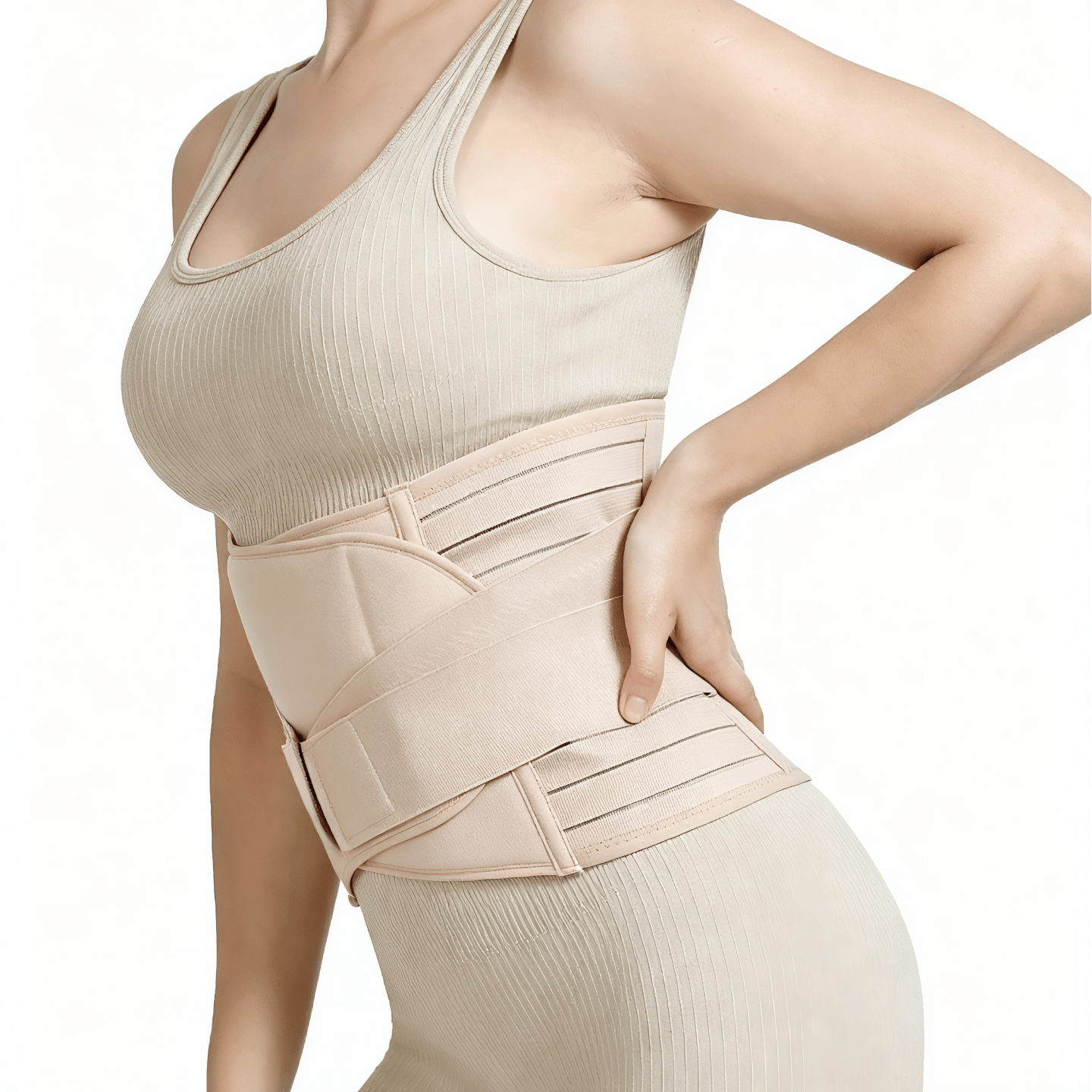 Verstellbare Kompressions-Taillenbandage - XXL - Nackt - image 1