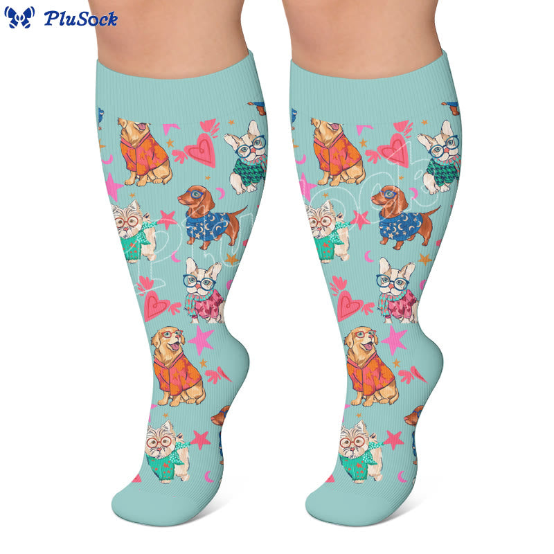 Kompressionsstrümpfe mit Cartoon-Tiermotiven in Übergröße - image 4
