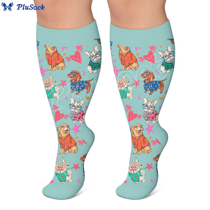 Kompressionsstrümpfe mit Cartoon-Tiermotiven in Übergröße - image 4
