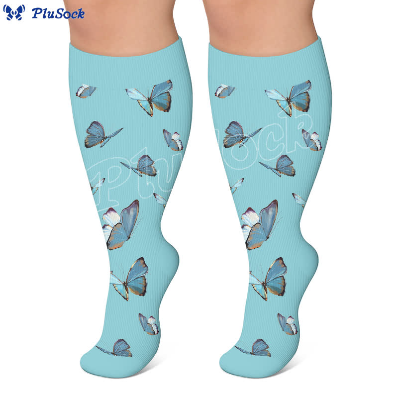 Plus Size Sweet Butterfly Kompressionsstrümpfe - image 2