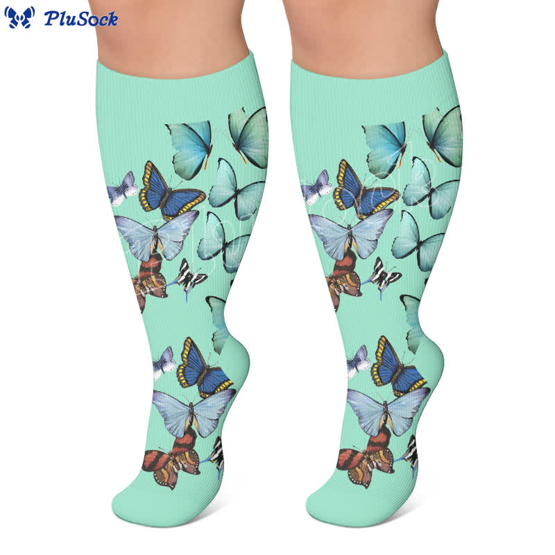 Plus Size Sweet Butterfly Kompressionsstrümpfe - image 4