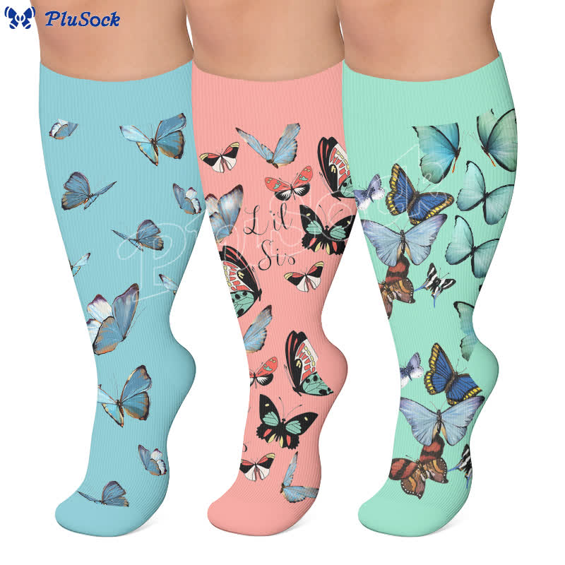 Plus Size Sweet Butterfly Kompressionsstrümpfe - image 0