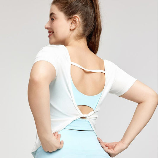 Breathable Essential Yoga Short Sleeves - White - 3 - image 0