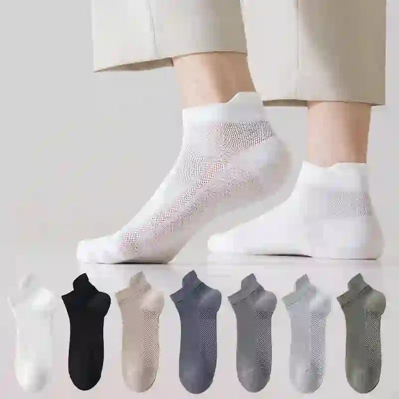 Atmungsaktive Baumwoll-Knöchelsocken (7 Paar) - Mehrfarbig - EU39-44 (US6-10) - image 0