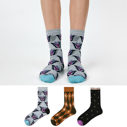 Schmetterlings-Baumwoll-Viertelsocken (3 Paar) - image 0