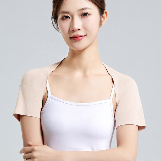 Leichtes Modal-Kurzarm-Top mit Schulterbandage (2 Stück) - Beige - XXL - image 0