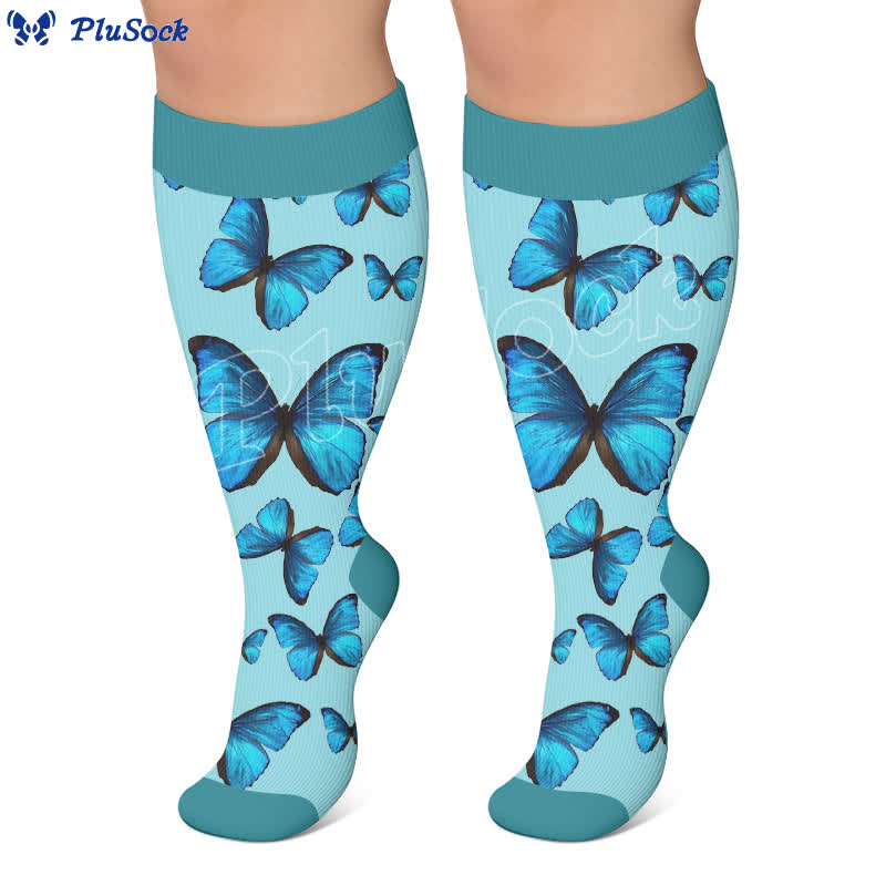 Plus Size Spring Butterfly Kompressionsstrümpfe - image 3