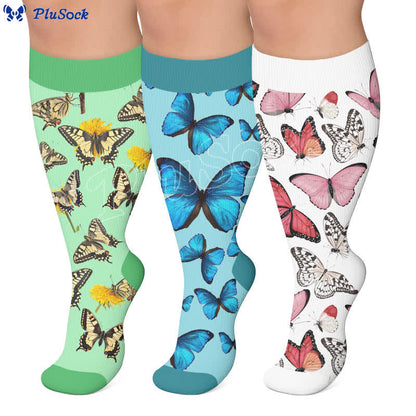 Plus Size Spring Butterfly Kompressionsstrümpfe - image 0