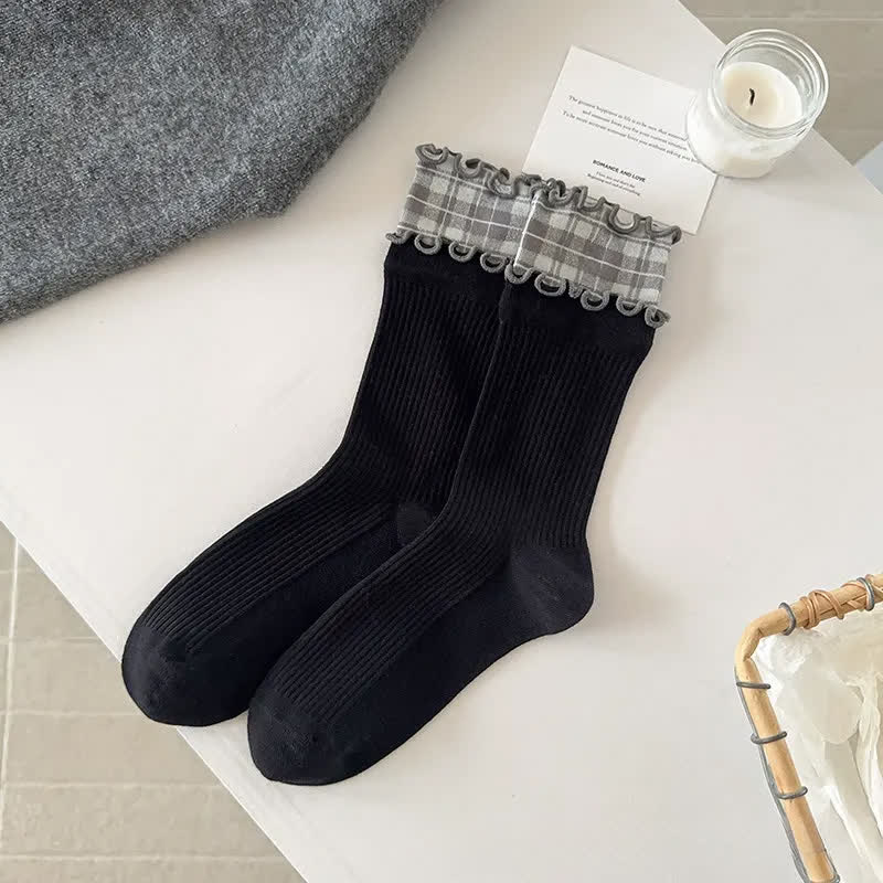 Rüschen-Rippsocken aus Baumwolle (5 Paar) - image 3
