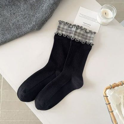Rüschen-Rippsocken aus Baumwolle (5 Paar) - image 3