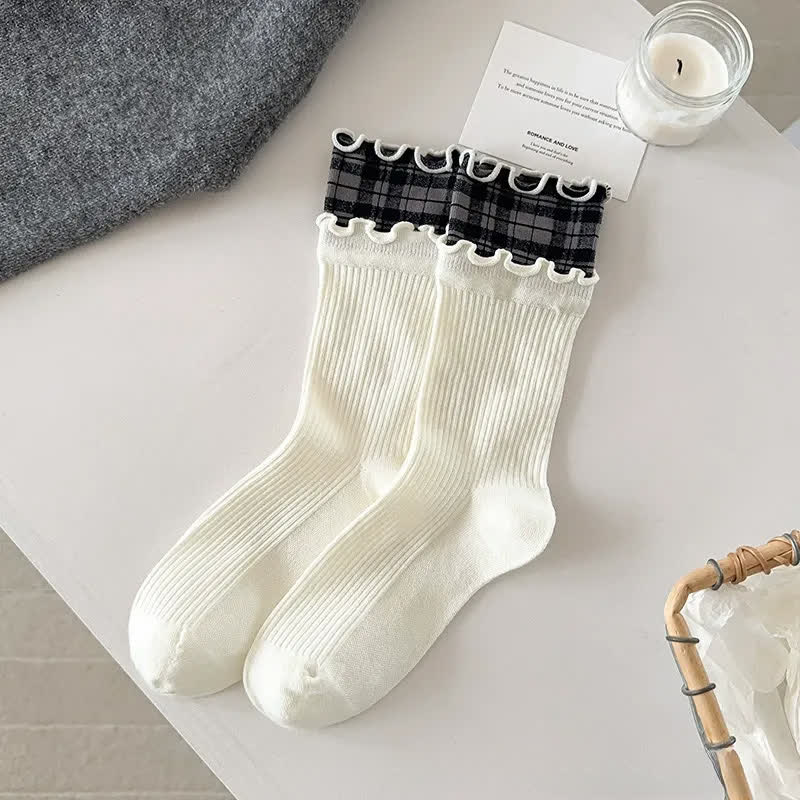 Rüschen-Rippsocken aus Baumwolle (5 Paar) - image 7