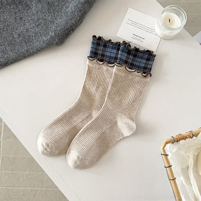 Rüschen-Rippsocken aus Baumwolle (5 Paar) - image 5