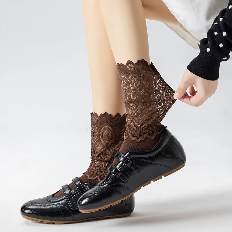 Elegante Viertelsocken aus Spitze (4 Paar) - image 1