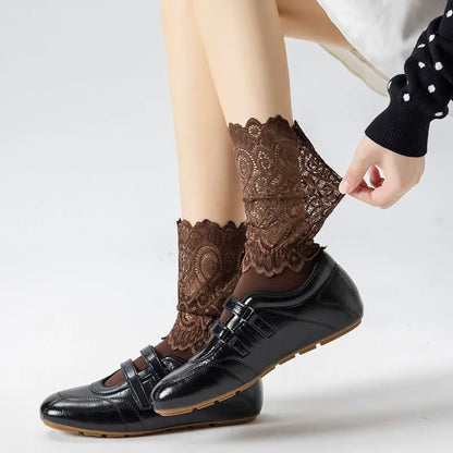 Elegante Viertelsocken aus Spitze (4 Paar) - image 1