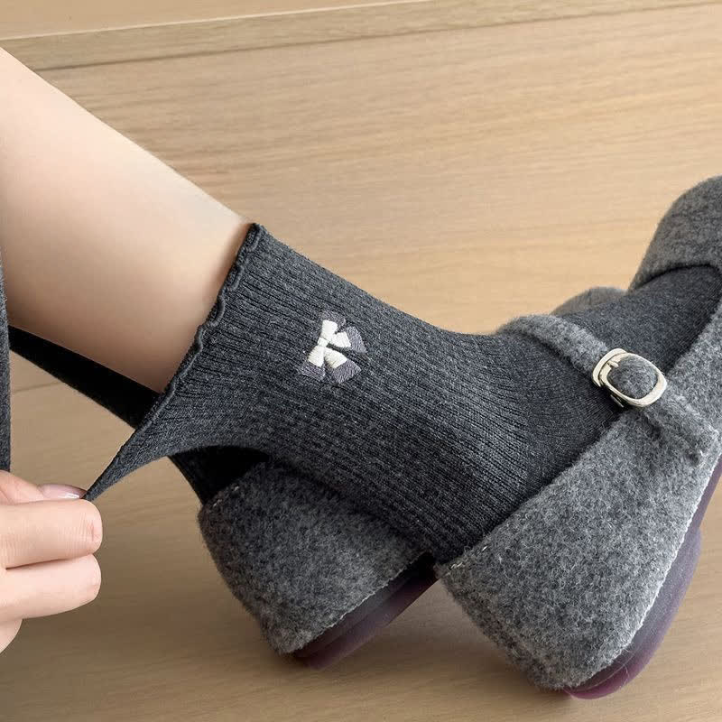 Niedliche Viertelsocken mit Schleifenstickerei (14 Paar) - image 1