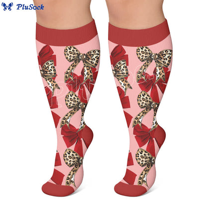 Plus Size Love Leopard Kompressionsstrümpfe - image 3