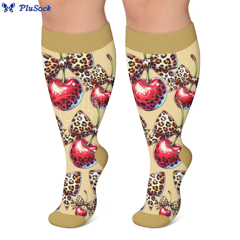 Plus Size Love Leopard Kompressionsstrümpfe - image 2