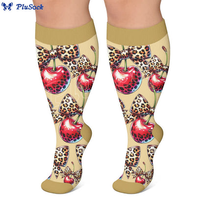 Plus Size Love Leopard Kompressionsstrümpfe - image 2