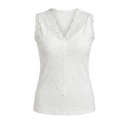Plus Size Spitzen-Tanktop mit V-Ausschnitt - image 7