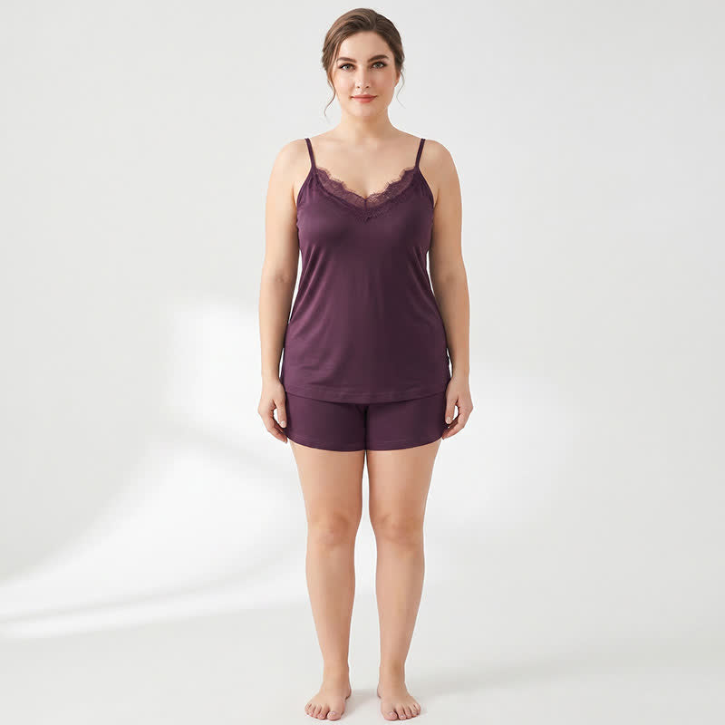 Plus Size Spitzen-Seiden-Tanktop mit Kühlfunktion - image 3