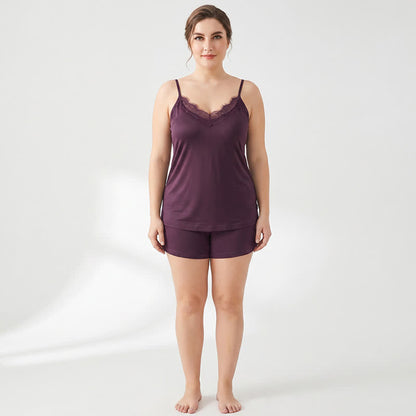Plus Size Spitzen-Seiden-Tanktop mit Kühlfunktion - image 3