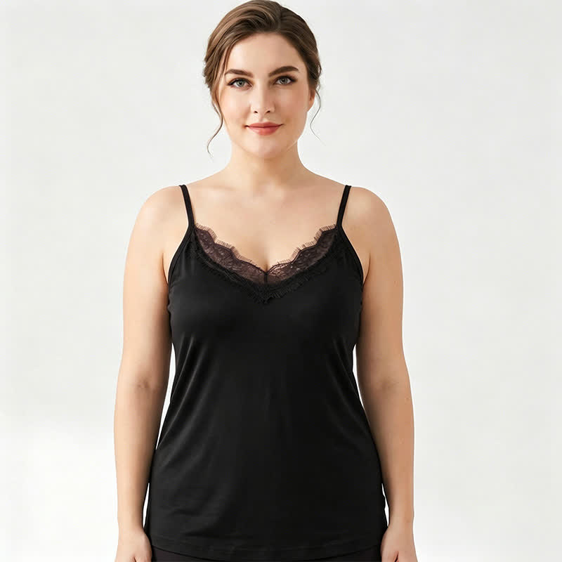 Plus Size Spitzen-Seiden-Tanktop mit Kühlfunktion - image 5