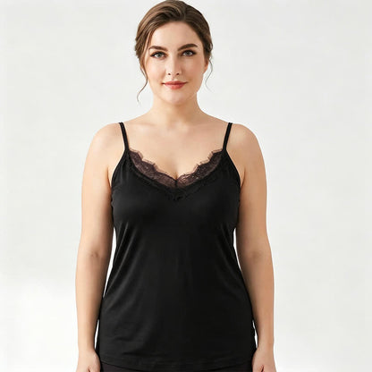 Plus Size Spitzen-Seiden-Tanktop mit Kühlfunktion - image 5
