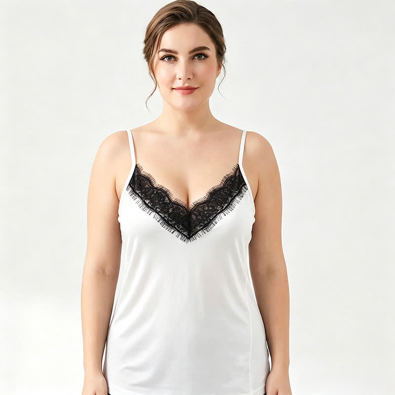 Plus Size Spitzen-Seiden-Tanktop mit Kühlfunktion - image 6