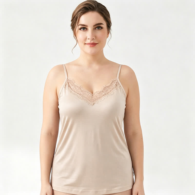 Plus Size Spitzen-Seiden-Tanktop mit Kühlfunktion - image 7