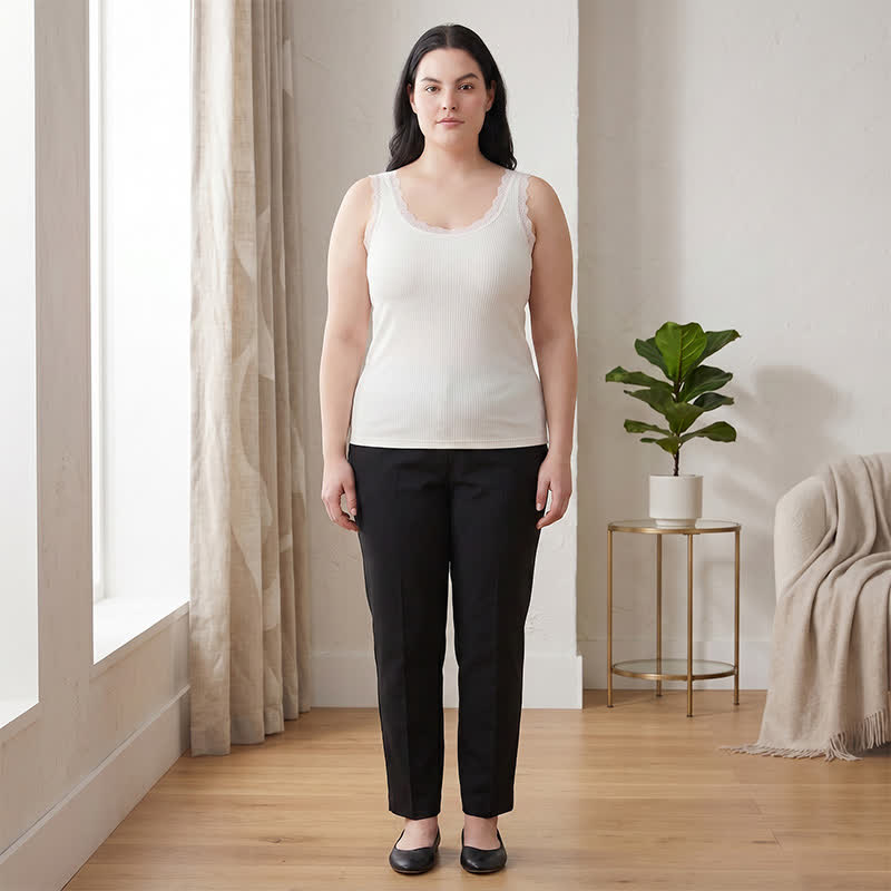 Tanktop aus Modal mit Spitzenbesatz (2-teilig) - Weiß - 3XL - image 4