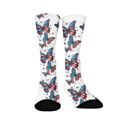 Socken mit Schleifenmotiv und Schmetterlingsmotiv - Flaggentextur (1 Paar) - EU37-44 (US4-10) - image 8