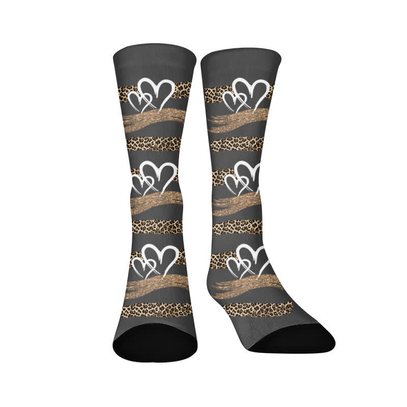 Leoparden-Schmetterlings-Herz-Socken - Leopardenmuster (1 Paar) - EU37-44 (US4-10) - image 7
