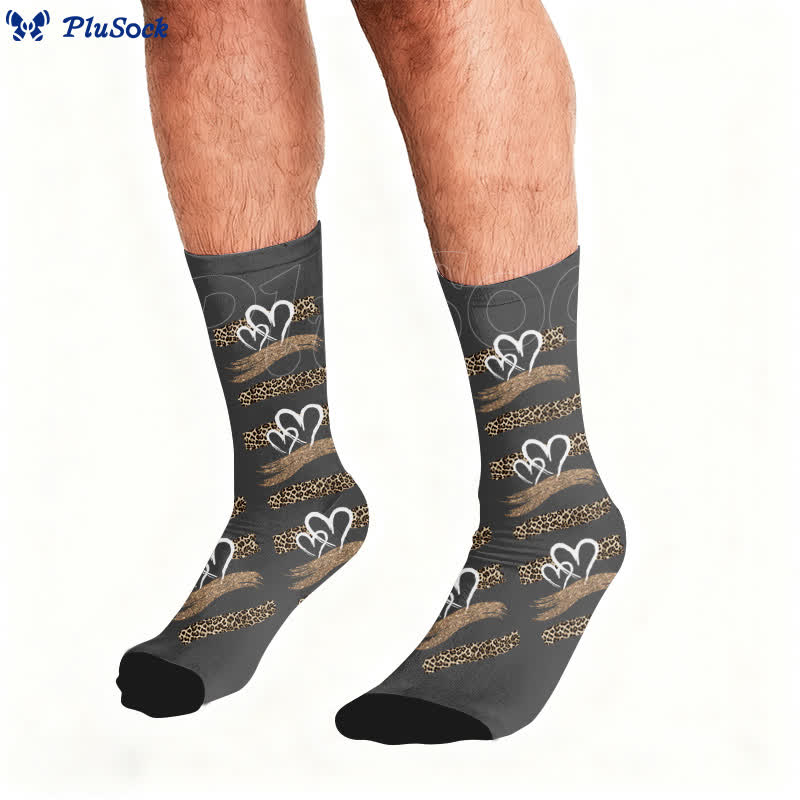 Leoparden-Schmetterlings-Herz-Socken - image 1