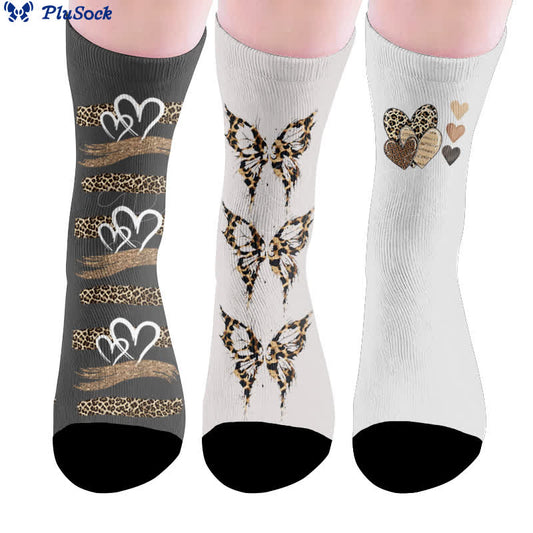 Leoparden-Schmetterlings-Herz-Socken - image 0