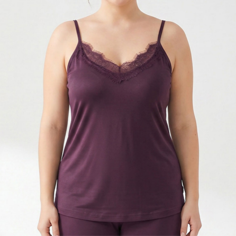 Plus Size Spitzen-Seiden-Tanktop mit Kühlfunktion - image 0